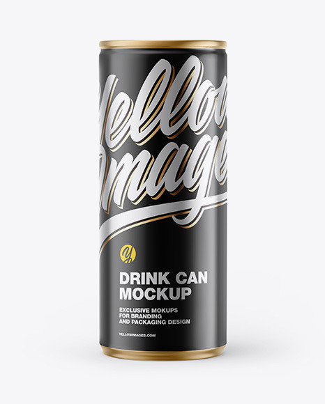 Glossy Metallic Drink Can Mockup