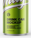 Glossy Metallic Drink Can Mockup