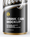 Glossy Metallic Drink Can Mockup