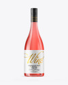 Clear Glass Pink Wine Bottle Mockup