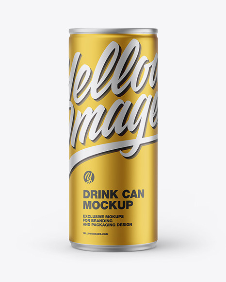 Matte Metallic Drink Can Mockup - Tea can mockup