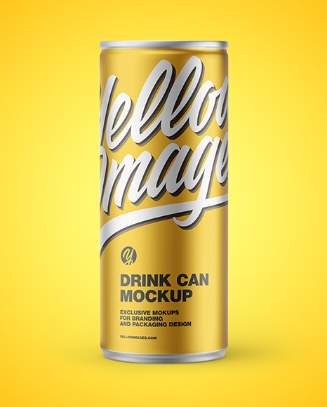 Matte Metallic Drink Can Mockup