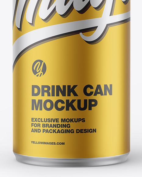 Matte Metallic Drink Can Mockup