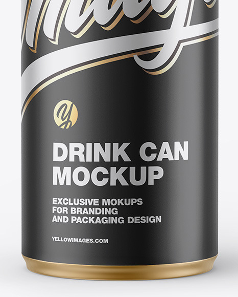 Matte Metallic Drink Can Mockup