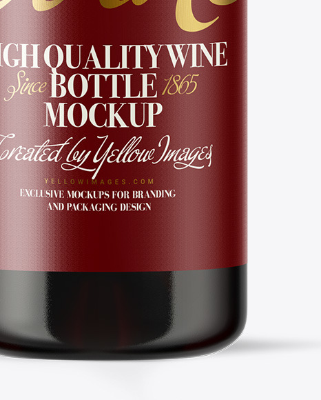 Green Glass Red Wine Bottle Mockup Green Glass Red Wine Bottle Mockup