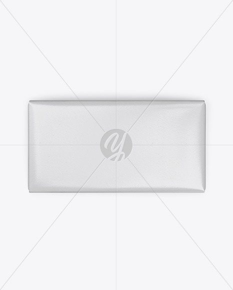 Paper Glossy Chocolate Bar Mockup - Top View