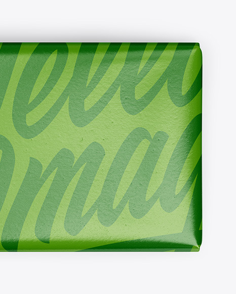 Paper Glossy Chocolate Bar Mockup - Top View