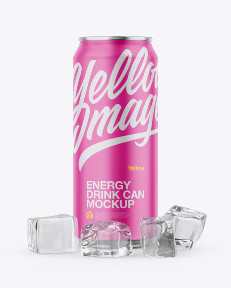 Metallic Can W Matte Finish Mockup - Holographic+packaging+