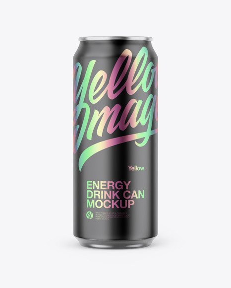 Metallic Can W/ Matte Finish Mockup