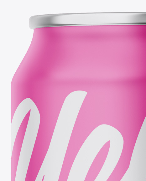 Metallic Can W/ Matte Finish Mockup