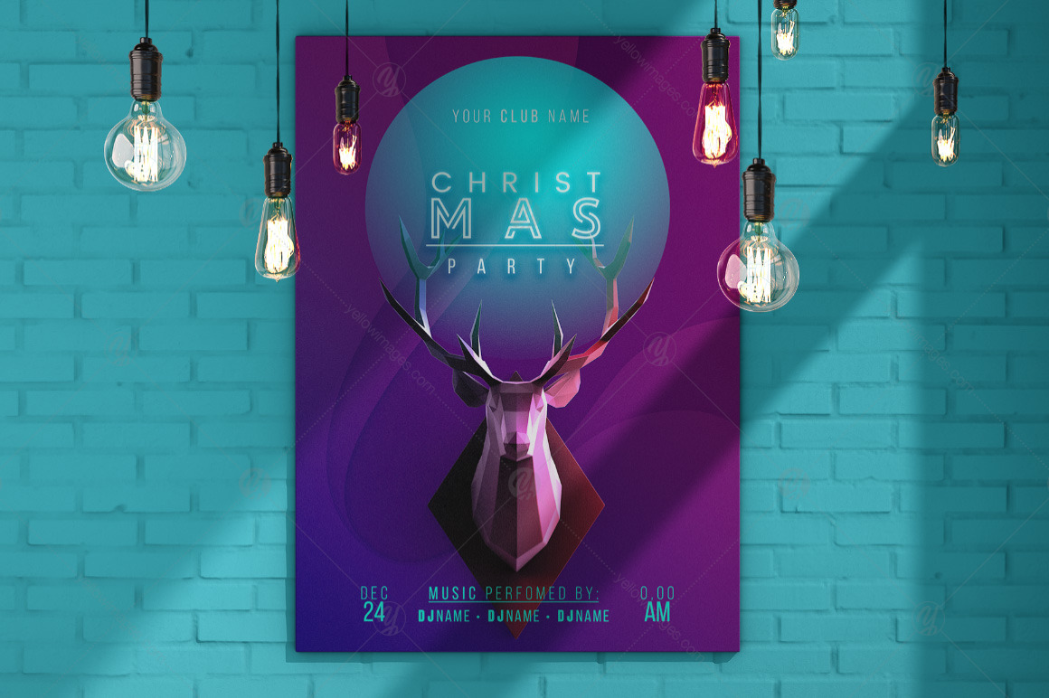 Trendy Christmas Poster / Layered PSD