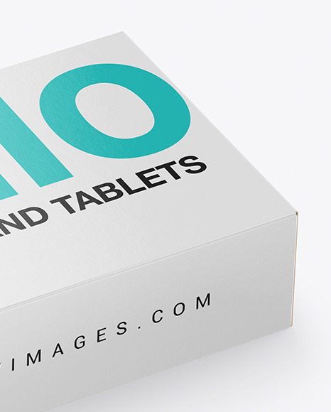 Paper Box With Tablets Mockup