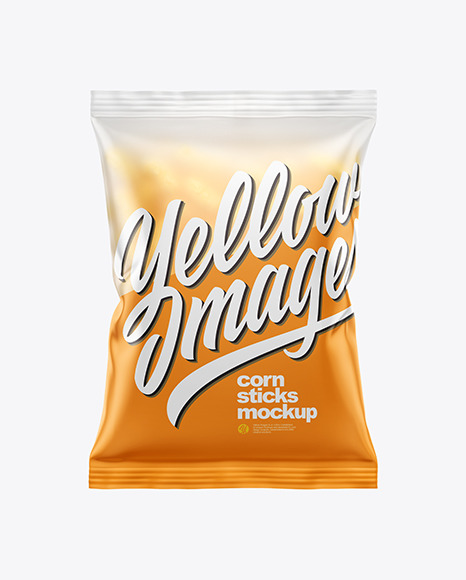 Frosted Bag With Corn Sticks Mockup