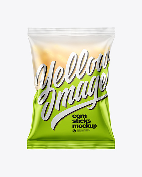 Frosted Bag With Corn Sticks Mockup