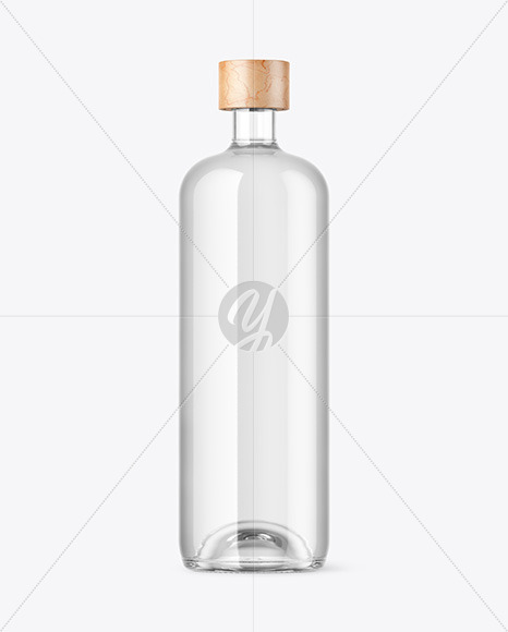 Clear Glass Vodka Bottle Mockup