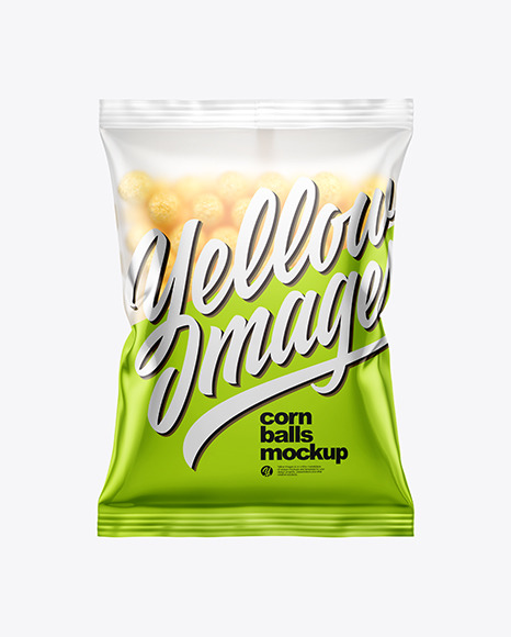 Matte Bag With Corn Balls Mockup