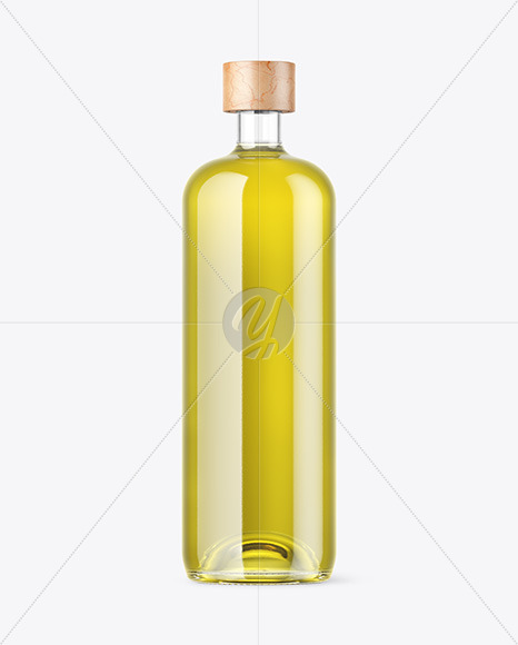 Clear Glass Olive Oil Bottle Mockup