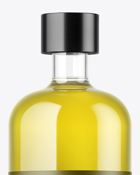 Clear Glass Olive Oil Bottle Mockup