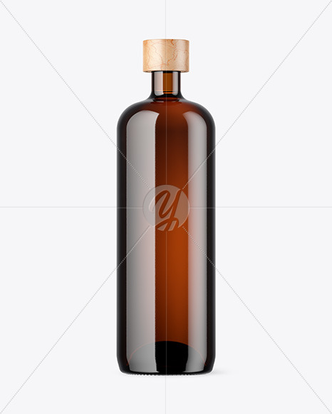 Amber Glass Bottle Mockup