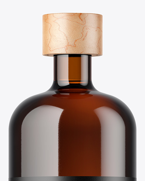 Amber Glass Bottle Mockup