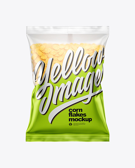 Matte Bag With Corn Flakes Mockup