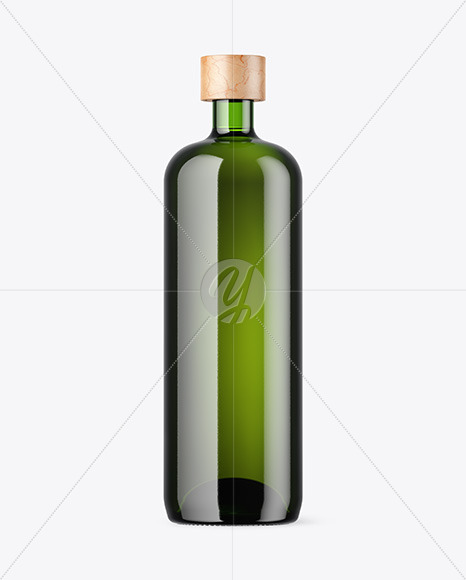 Green Glass Bottle Mockup