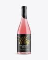 Clear Glass Bottle With Pink Wine Mockup