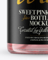 Clear Glass Bottle With Pink Wine Mockup