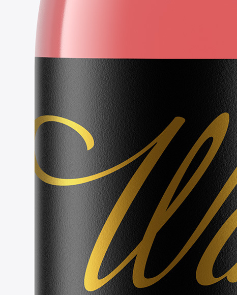 Clear Glass Bottle With Pink Wine Mockup