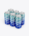 6 Matte Cans Pack Mockup