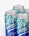 6 Matte Cans Pack Mockup