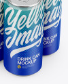 6 Matte Cans Pack Mockup