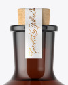 Amber Glass Bottle with Cork Mockup