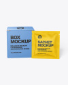 Paper Box with Matte Sachet Mockup