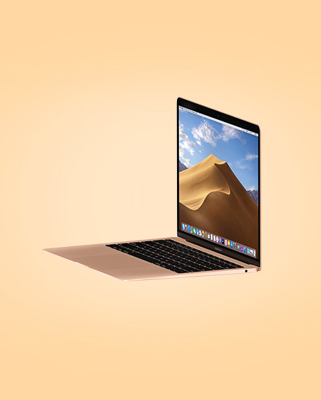 Gold MacBook Air Mockup