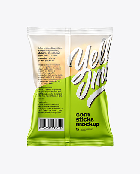 Frosted Bag With Corn Sticks Mockup