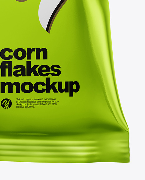 Frosted Bag With Corn Flakes Mockup