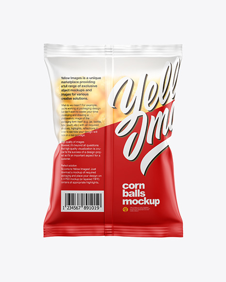 Matte Bag With Corn Balls Mockup