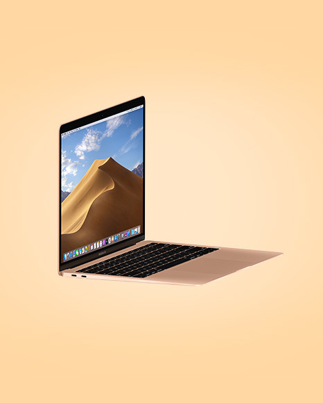 Gold MacBook Air Mockup