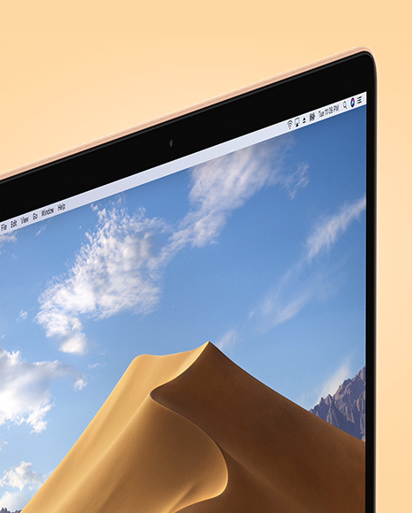 Gold MacBook Air Mockup