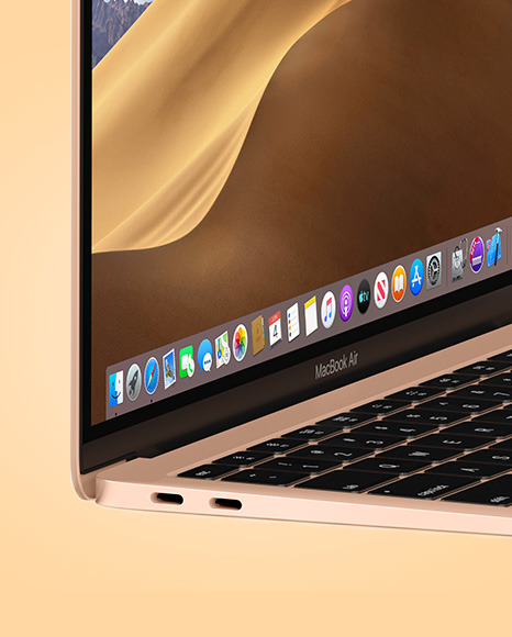 Gold MacBook Air Mockup