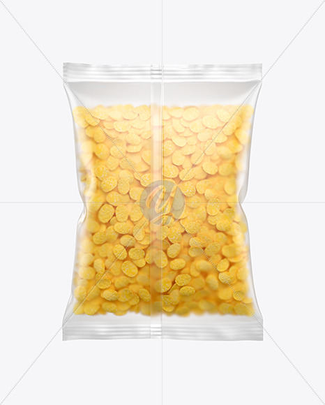 Matte Bag With Corn Flakes Mockup