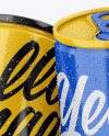 Four Glossy Cans Mockup Four Glossy Cans Mockup