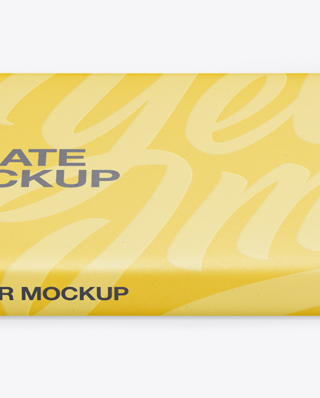 Paper Chocolate Bar Mockup - Front View (High Angle Shot)