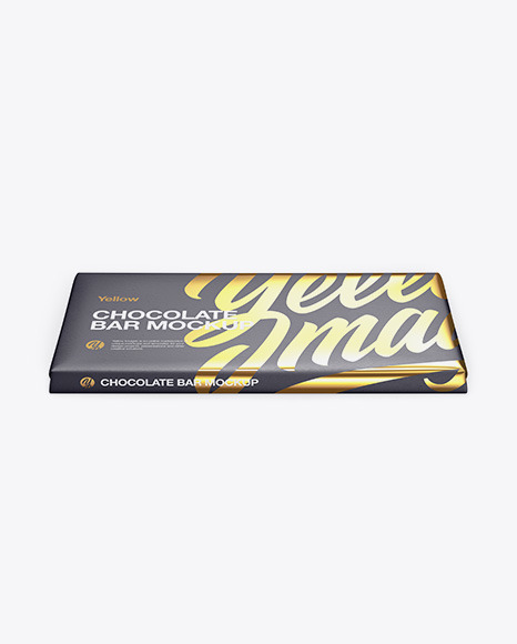 Paper Chocolate Bar Mockup - Front View (High Angle Shot)