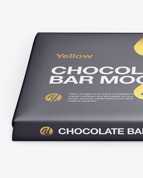 Paper Chocolate Bar Mockup - Front View (High Angle Shot)