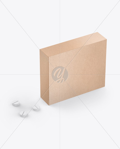 Kraft Box With Tablets Mockup