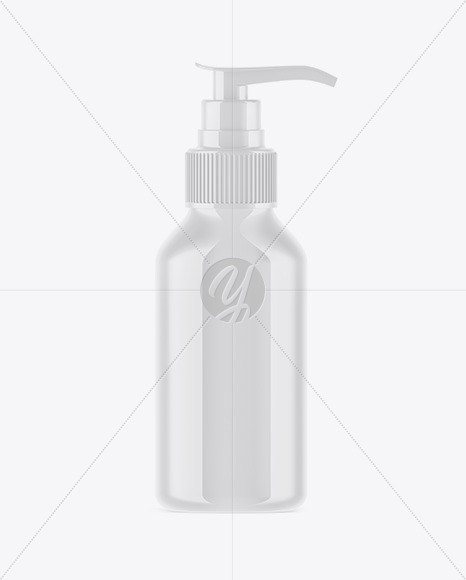 Glossy Cosmetic Bottle with Pump Mockup