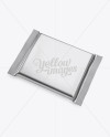 Matte Metallic Square Chocolate Bar Mockup - Halfside View (High-Angle Shot)