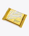 Matte Metallic Square Chocolate Bar Mockup - Halfside View (High-Angle Shot)